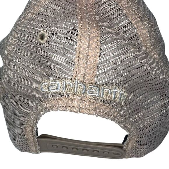 Carhartt Baseball Hat Cotton Tan Lightweight Adjustable Cap Farm Chore Clean - Picture 5 of 8